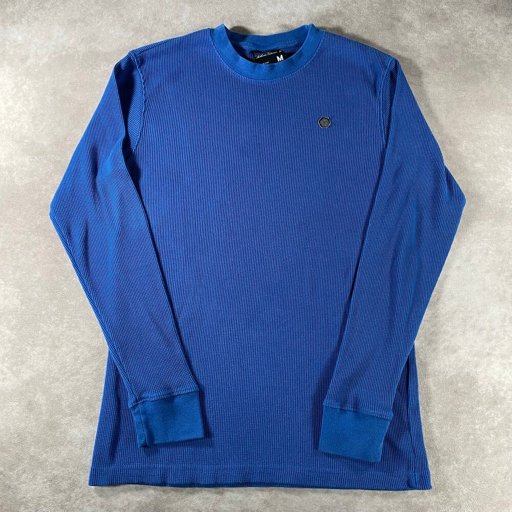 South Pole Waffle Knit Thermal Long Sleeve Tee Men’s Medium Blue Y2K